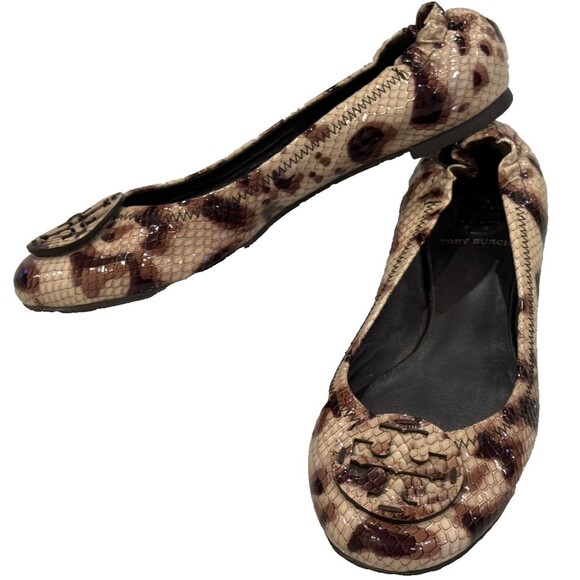 Tory Burch Women's Snake Print Flat Ballerina Shoes, Size 8M - Picture 2 of 6